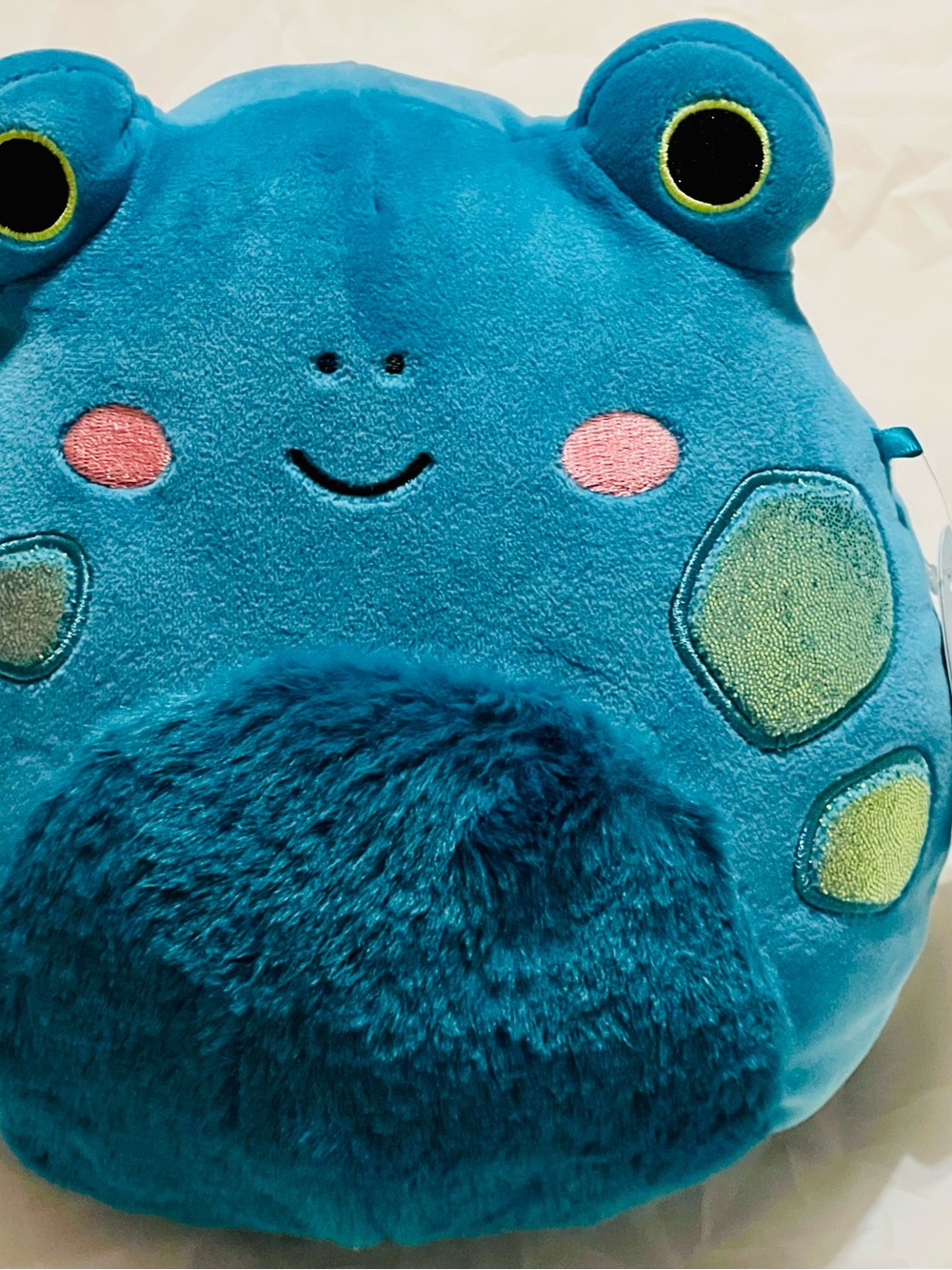 Blue Plush Frog Pillow for Kids - Soft Cuddly Stuffed Animal